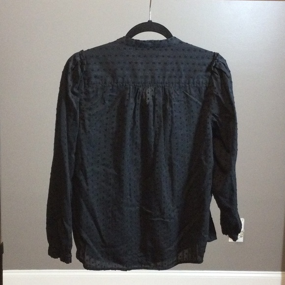 S J. Crew black button down blouse - Picture 2 of 15